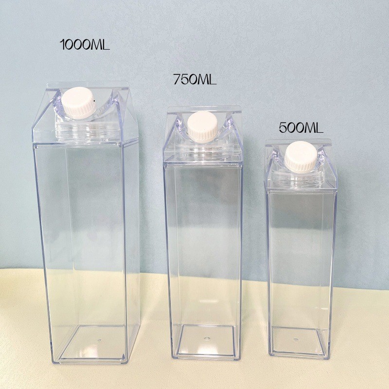 亚马逊跨境款创意学生水杯方形牛奶杯塑料杯日式牛奶盒1L现货详情7