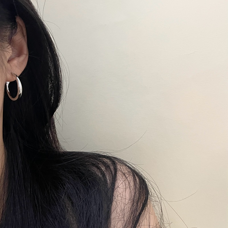 冷淡风素圈耳环复古圆圈耳饰925银针小众高级感气质轻奢风简约女~详情21