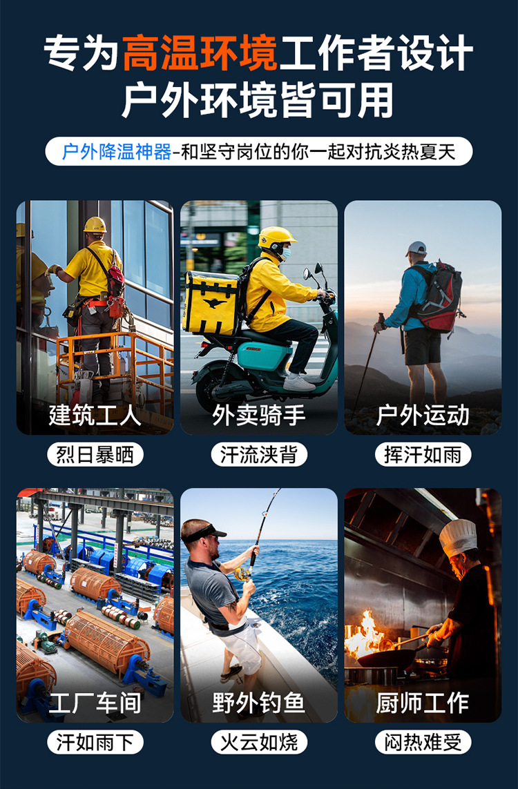 跨境多功能挂腰风扇无极调速轻音超长续航挂脖户外便携手电筒风扇M141 pic 2
