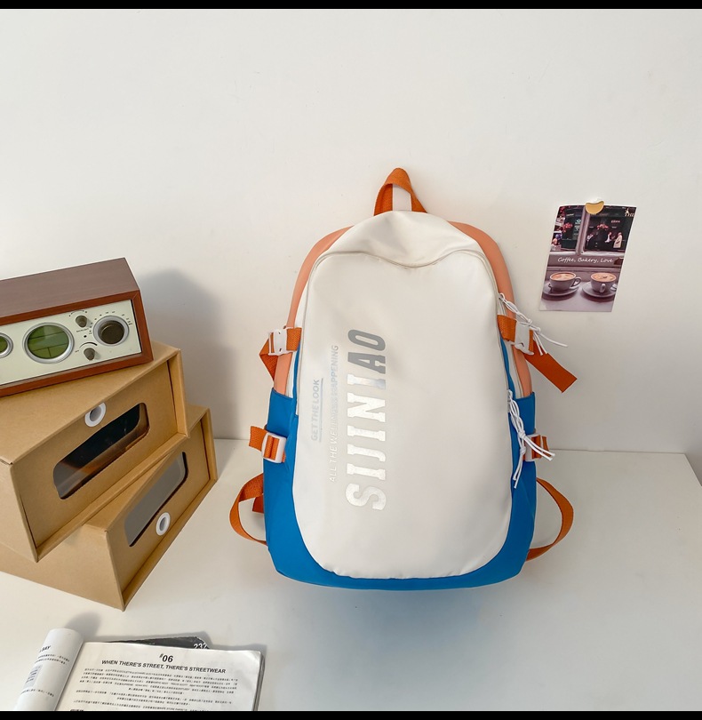 韩版新款书包女高中生日系简约初中生双肩包男初中大学生电脑背包详情43