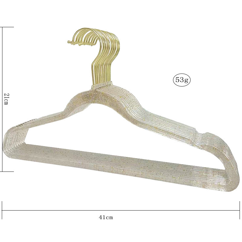 透明金粉水晶衣架子珍珠仙女衣挂少女心可爱学生衣撑子服装店批发详情2