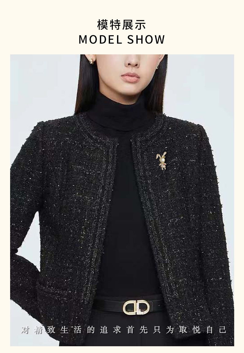 Cute pearl little rabbit brooch, New Year of the Rabbit gift, suit sweater pin accessory, fashionable and versatile brooch pic 8