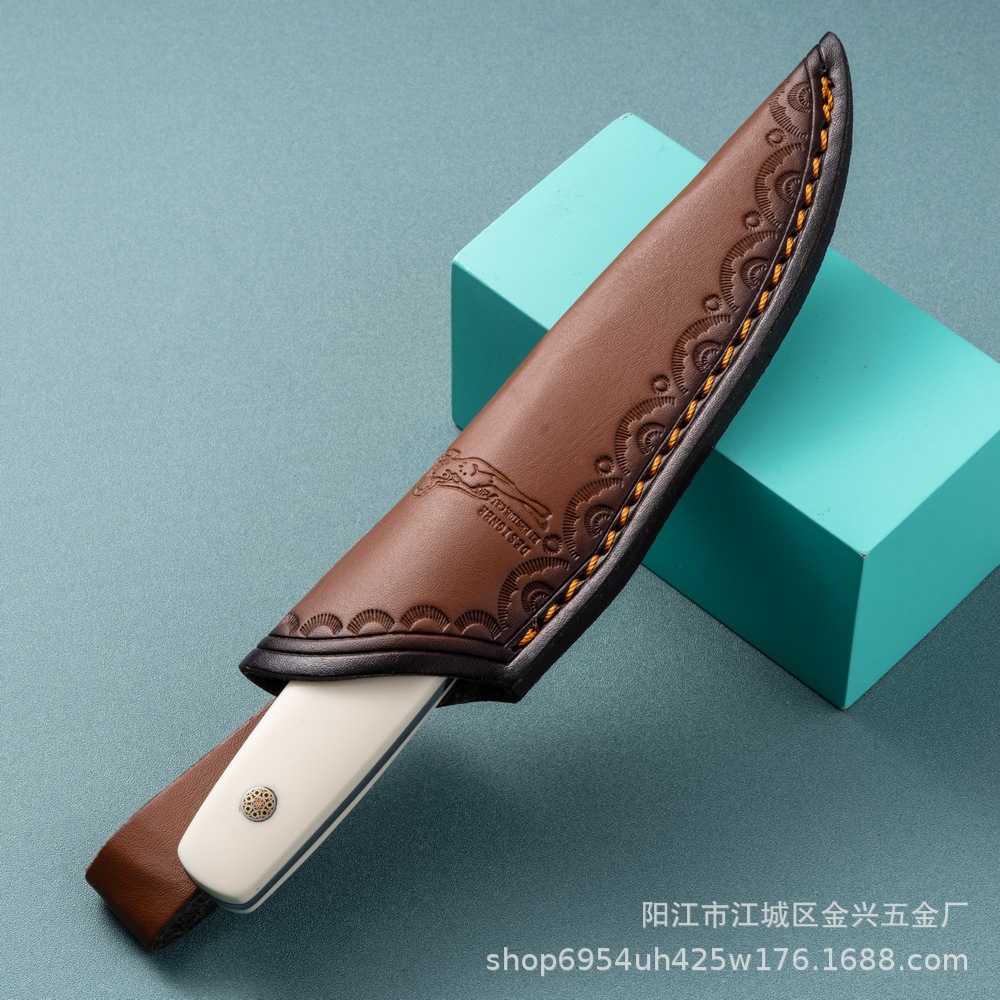 Factory direct sales of the new M390 powder high-hardness sharp small straight knife for survival, convenient and portable handle meat knife pic 8