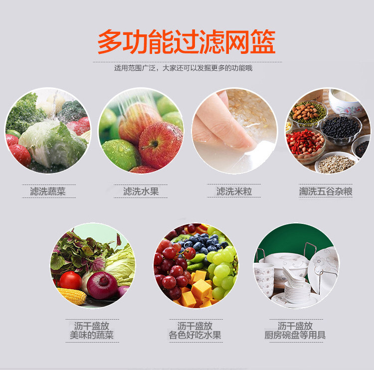 厨房加密不锈钢洗菜篮子沥水篮洗米筛淘米盆洗芝麻水果篮家用漏盆详情8