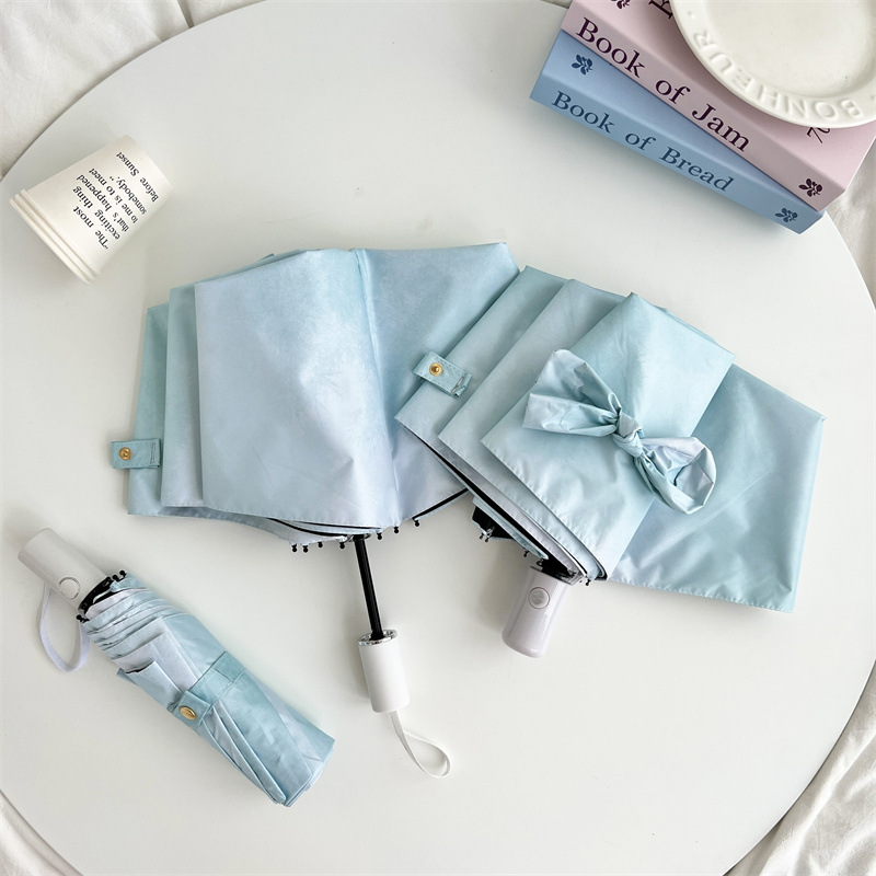 渐变遮阳雨伞晴雨两用女三折黑胶防晒伞防紫外线太阳伞折叠自动伞详情12