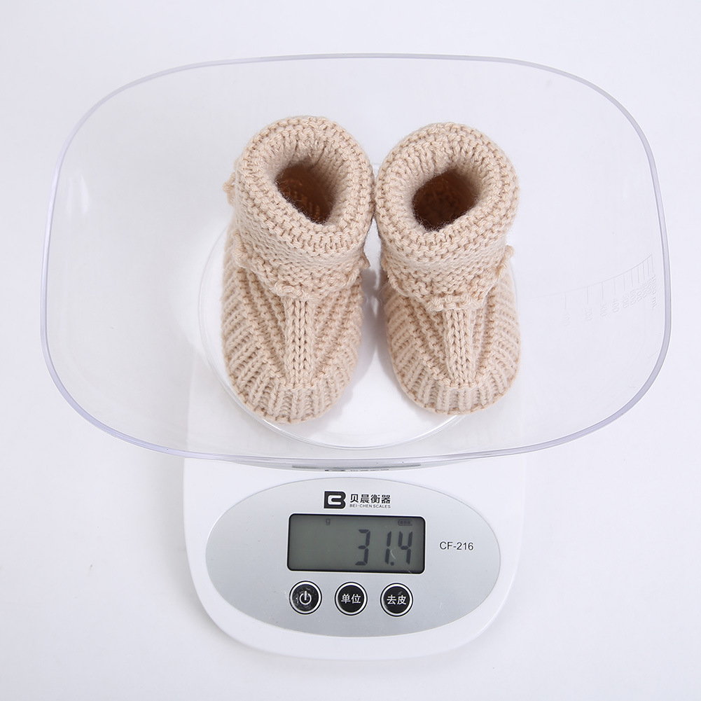 手工成品编织秋冬婴儿毛线鞋新生儿毛线鞋子宝宝针织鞋0-3-6个月详情13