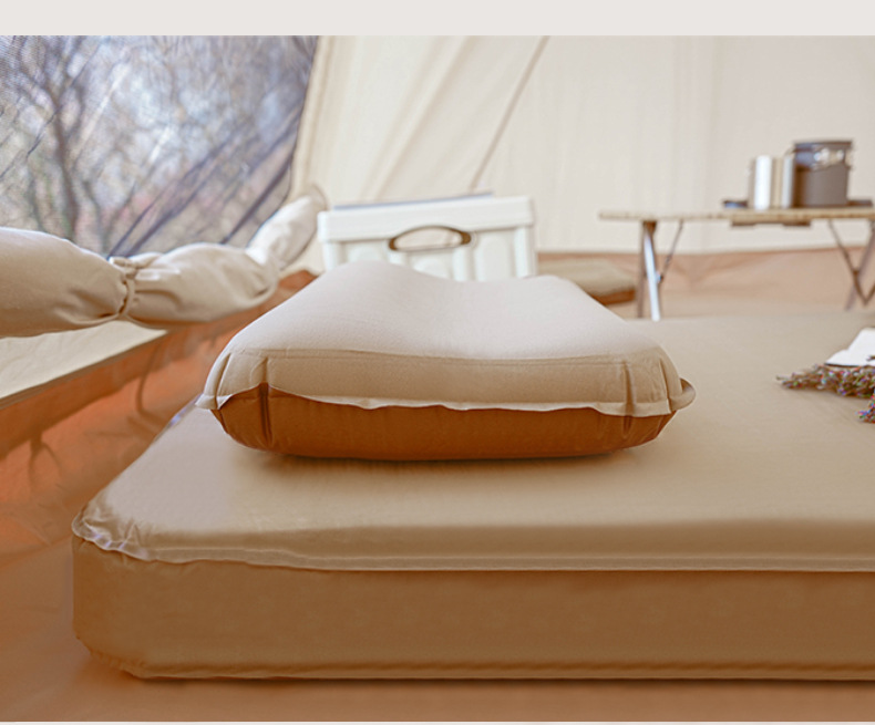 Portable and easy-to-store self-inflatable pillow for camping travel, outdoor 3D comfortable pillow, high-elasticity cotton cheese pillow pic 9