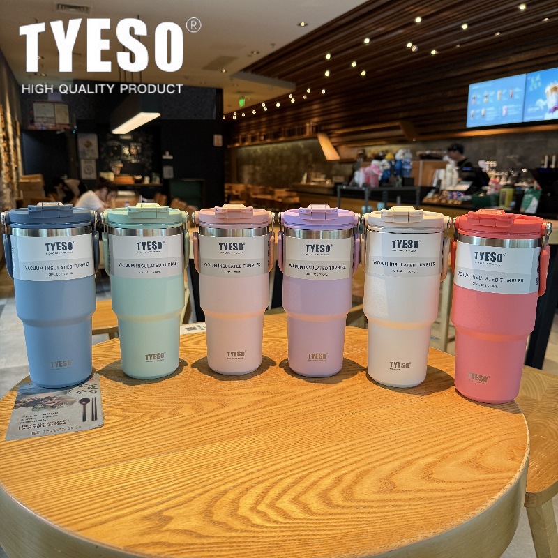 tyeso新款保温杯大容量手提汽车杯夏季保温保冷双饮冰霸杯咖啡杯详情22