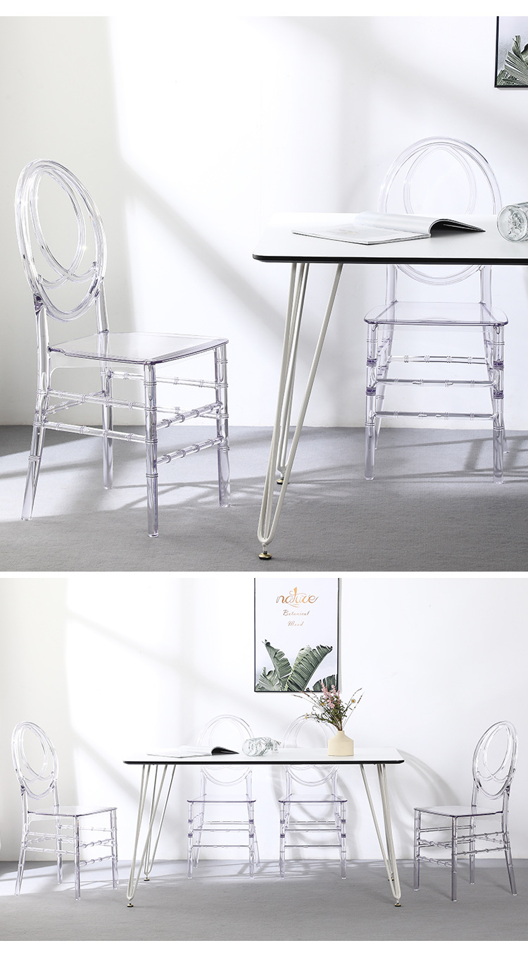 Starlight internet-famous crystal bamboo joint chair, plastic PC transparent acrylic wedding hall theme banquet hall wedding outdoor dining chair pic 2