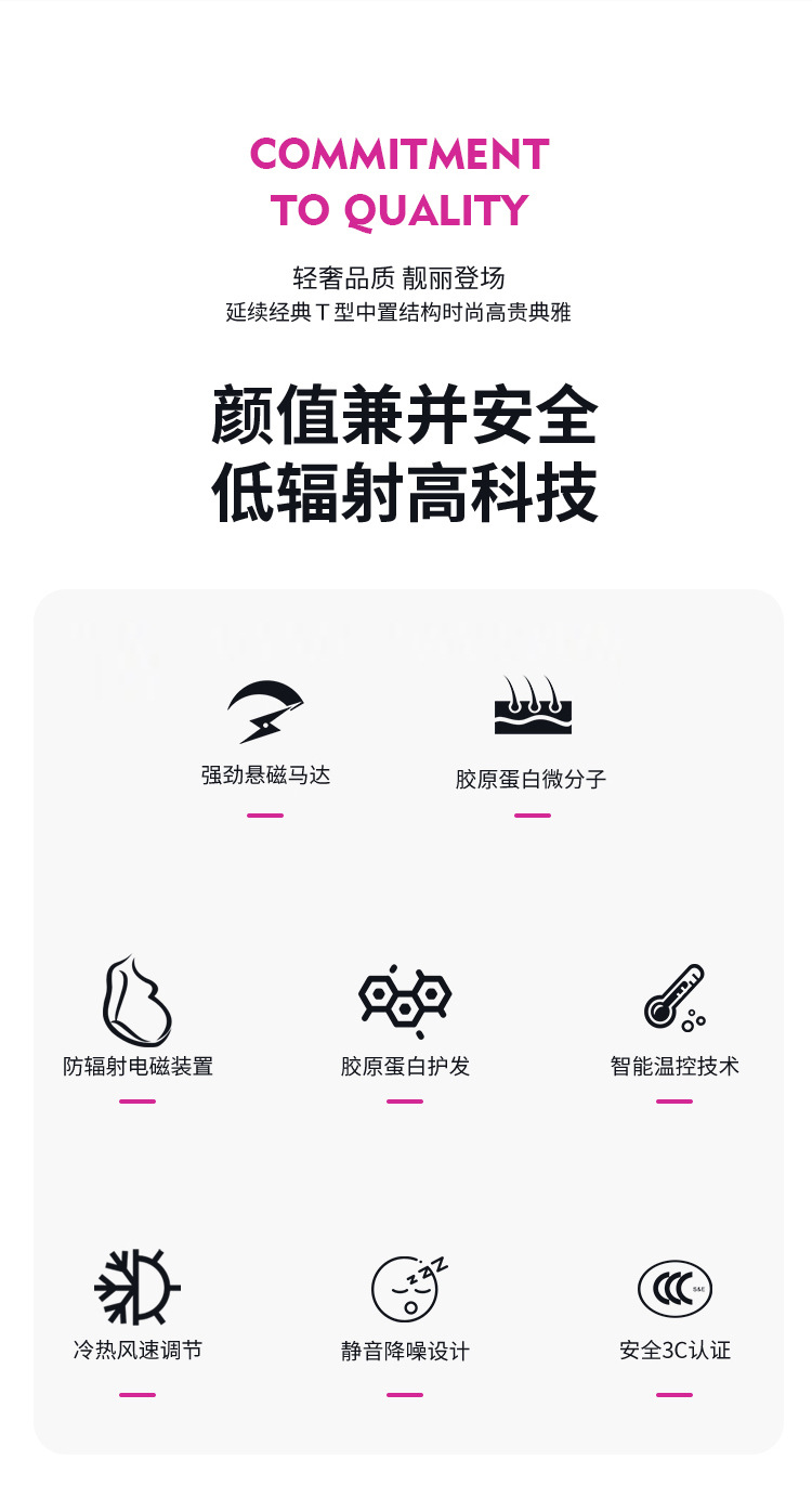 Superior internet-famous hair dryers, household appliances, high-power hammers, blue light hair dryers, gifts, Douyin, one-piece consignment pic 2