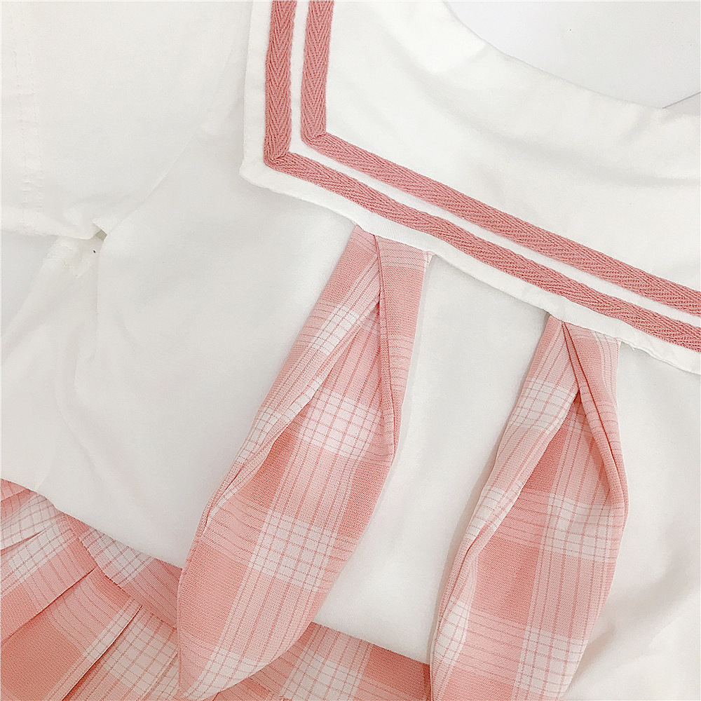 2025 New girls' clothing: grid bow T-shirt, pleated skirt, little Girls' set, Little girls' clothing pic 15