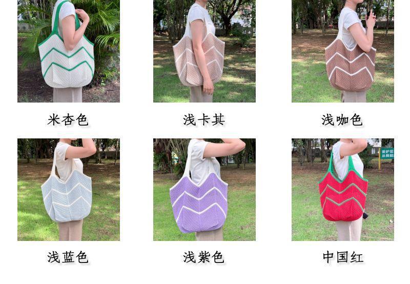 Casual large-capacity knitted bag for women 2025 new style, trendy, versatile and stylish single-shoulder bag, fashionable tote woven bag pic 6