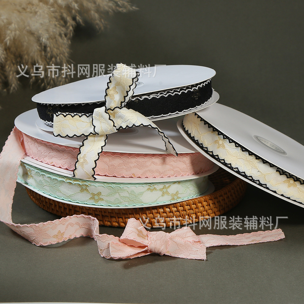 2.7cm three-dimensional lace webbing, flower cake, DIY headwear, bow, packaging material, silk ribbon pic 2