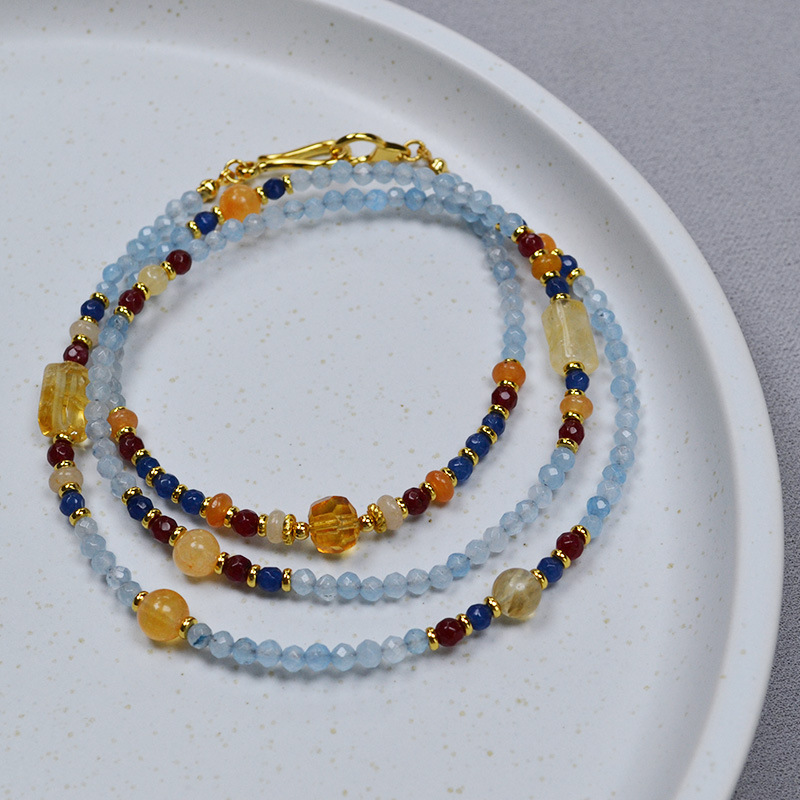 设计师原创中国风小众复古真石串珠流苏可拆卸一款多戴项链毛衣链详情8