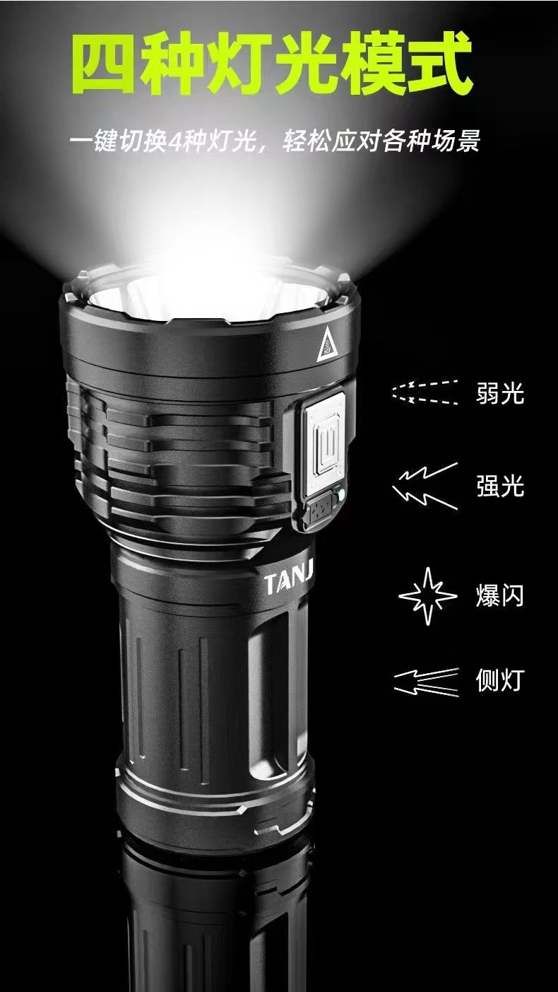 Cross-border best-selling octa-core flashlight, outdoor multi-functional led strong light, usb rechargeable, ultra-bright outdoor one-piece consignment pic 7