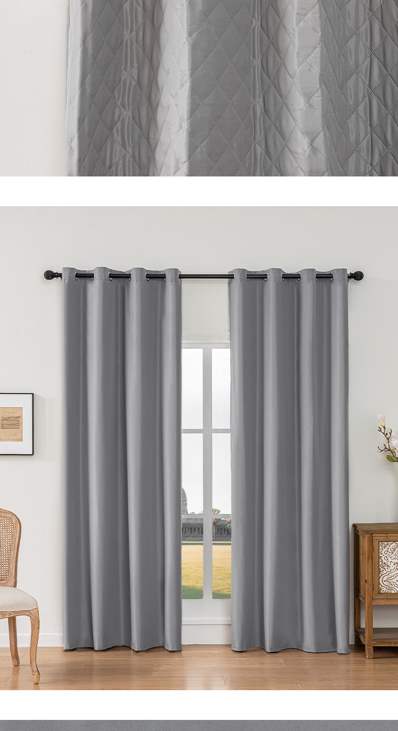 New winter cross-border cotton curtains windproof, warm, thickened, heat-insulating and cold-proof cotton sandwich finished export curtains curtains pic 4