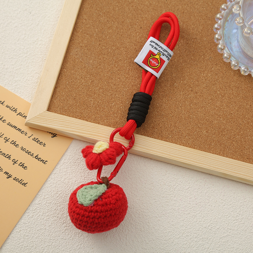 创意可爱水果蔬菜挂饰少女包包钥匙扣钩针挂件手工diy毛线配饰详情9