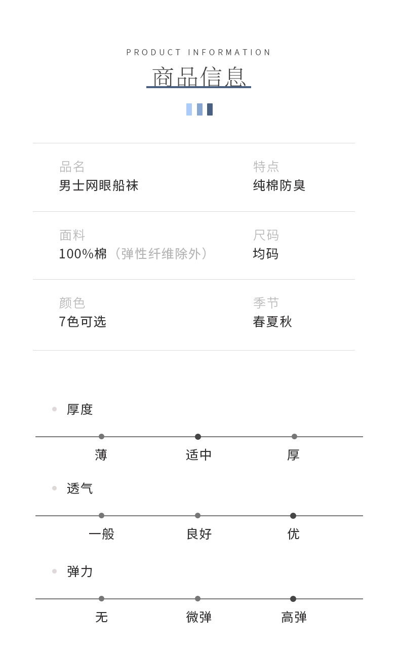 袜子夏季男纯棉抗起球网眼透气吸汗全棉无骨短筒纯色男士船袜批发详情7