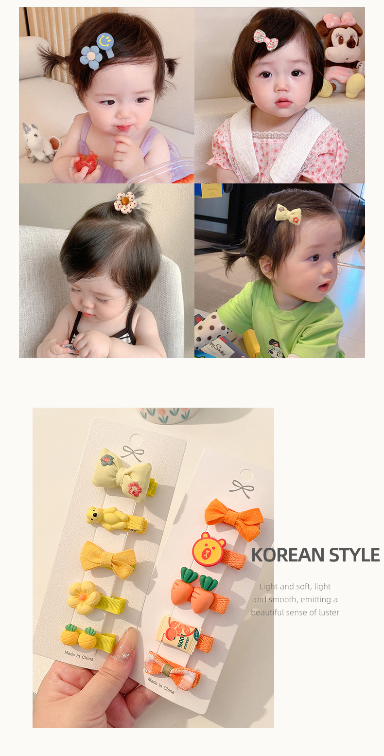 婴儿发夹女宝宝不伤发全包布婴幼儿汗毛夹安全头饰发卡子儿童发饰详情14