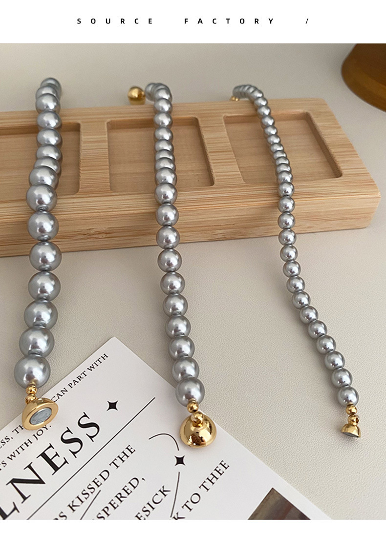 This is a trendy accessory for women, featuring a strong Australian white round magnetic pearl bracelet. It exudes a light luxury, niche and high-end vibe pic 33