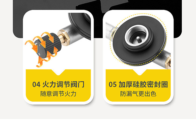 Outdoor high-intensity three-burner gas stove, three-star stove, portable camping and picnic cookware, mini gas cylinder, gas stove pic 12
