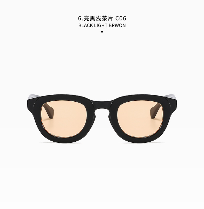 2024夏季新品跨境太阳镜时尚简约几何圆形个性穿搭墨镜防蓝光眼镜详情21
