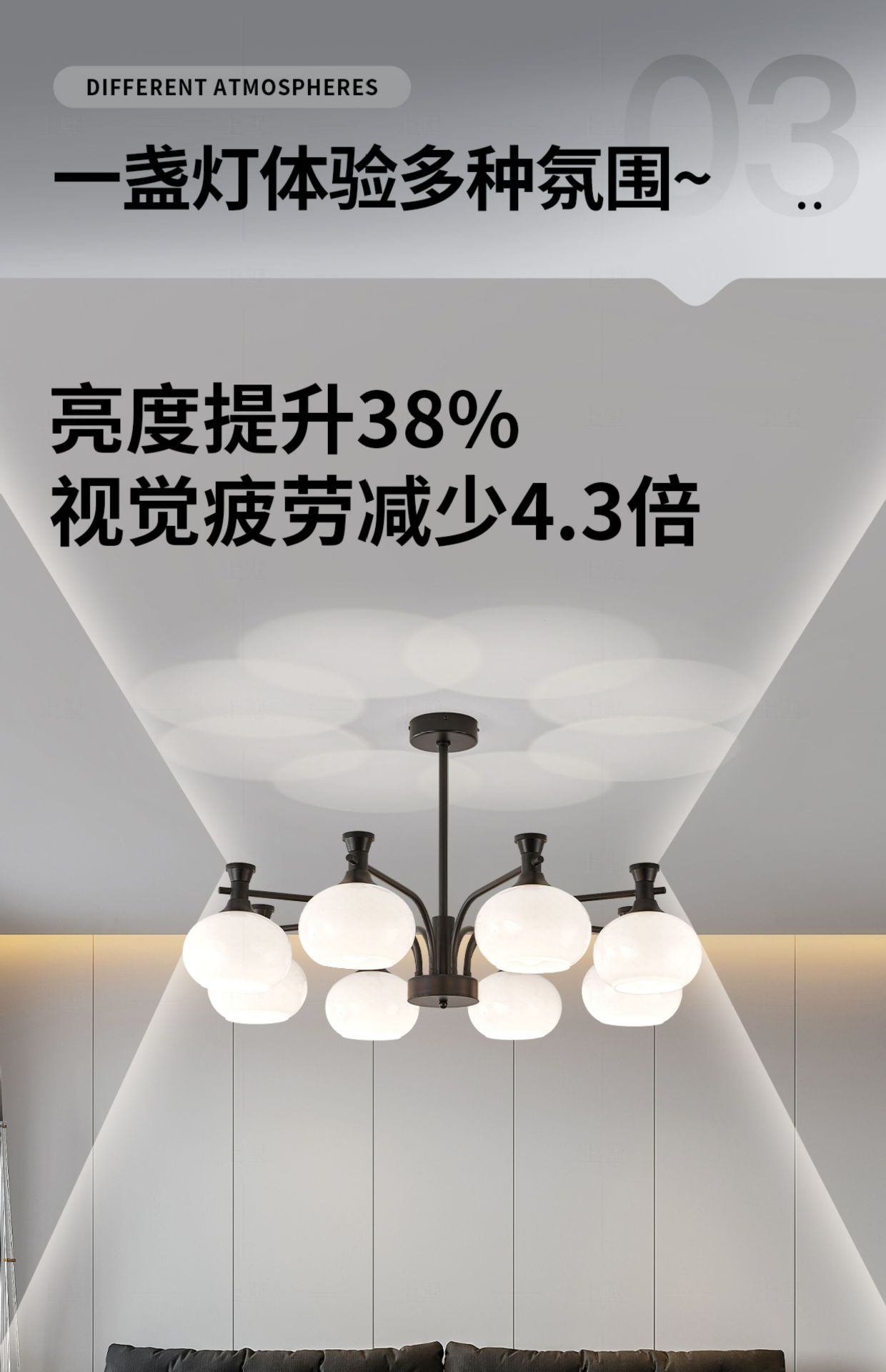 现代简约客厅主灯2025新款奶油风魔豆吊灯轻奢高级感全屋灯具套餐详情13
