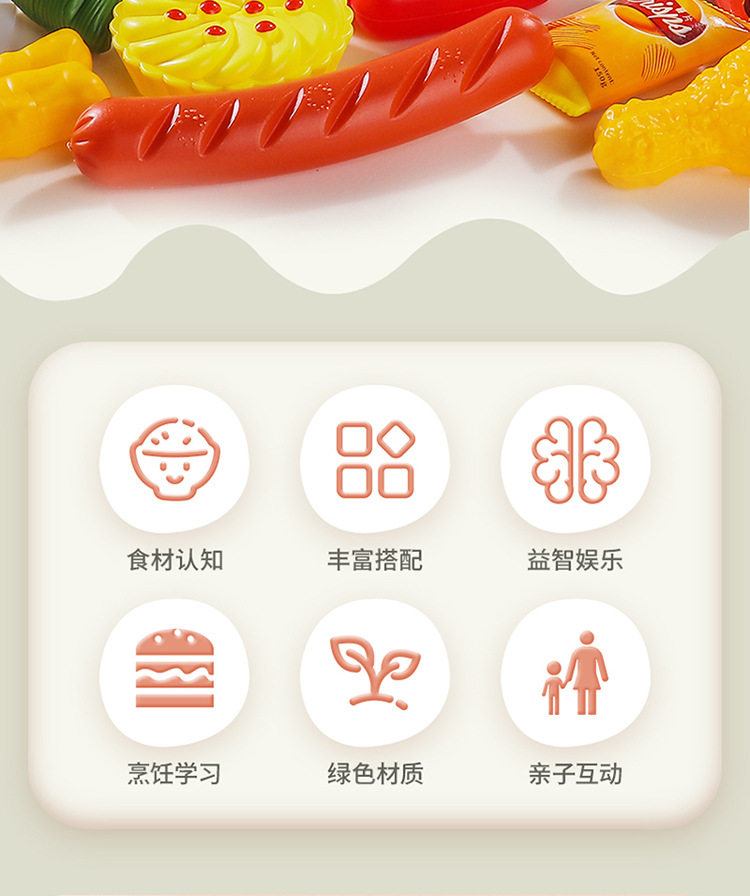 儿童过家家早点厨房玩具仿真点心蒸笼包组合宝宝早餐披萨汉堡套装详情10