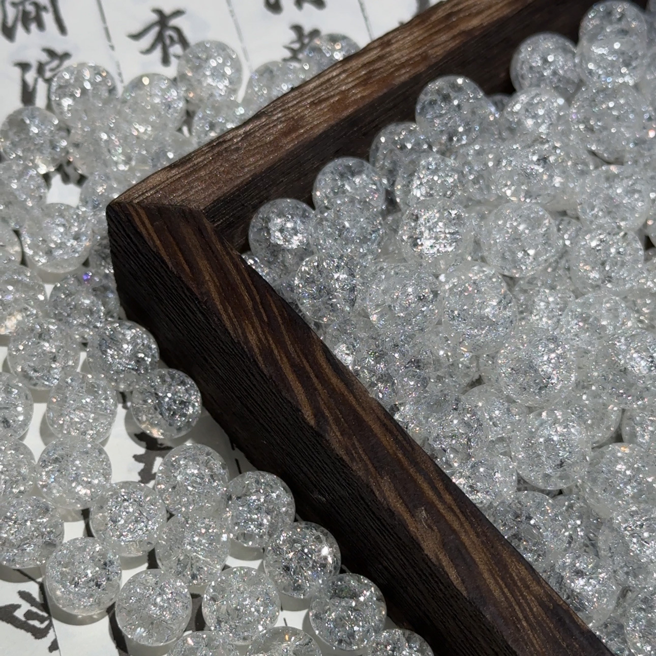 High-white floral burst glass beads, DIY jewelry accessories, string beads, necklace, loose beads, high-end round beads pic 5
