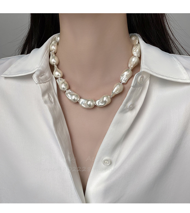 Lujo ligero temperamento irregular barroco collar de perlas mujer 2024 nuevo premium sentido gargantilla suéter cadena cadena clavícula pic 8