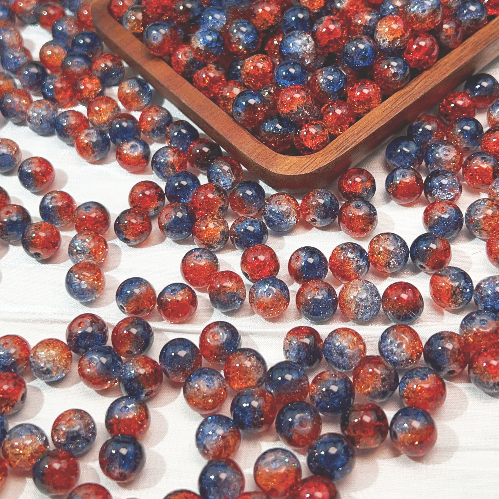 10mm flower-patterned glass bead bracelet, diy accessories, string-beads, loose beads, bracelet, necklace material beads, 2025 new pic 17