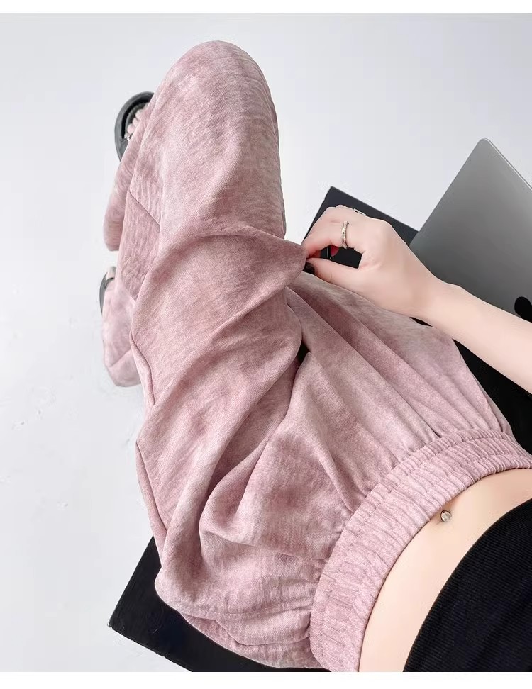 Tie-dyed ice silk cotton linen Chinese-style thin wide-leg pants for women, sun protection, summer drape, loose straight-leg high-waisted Chinese-style Yamamoto pants pic 58