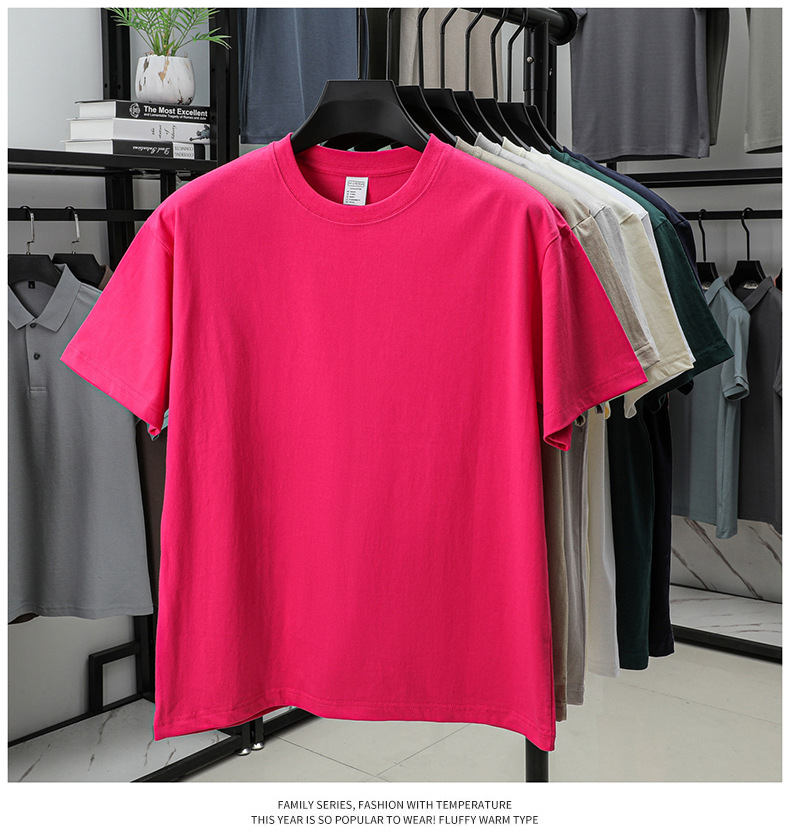 2025夏季新款7A抗菌透气男士短袖t恤14色230克纯棉圆领休闲T恤男详情22