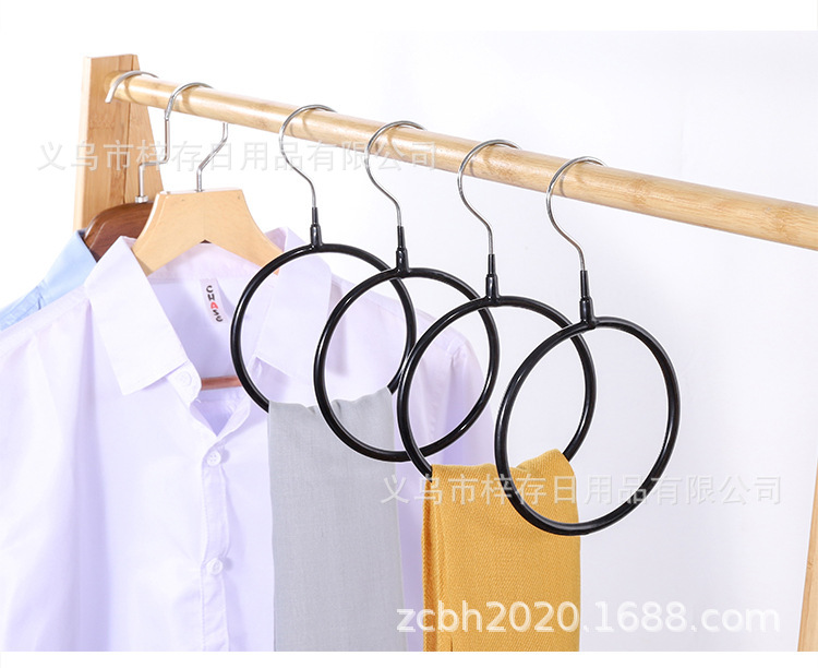 浸塑纳米围巾架高档多功能金属围巾圈丝巾展示架领带防滑衣挂厂家详情12