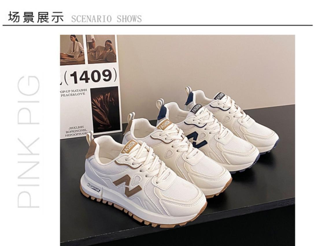 跨境运动鞋女2025春季新款透气休闲厚底老爹鞋时尚网面女式休闲鞋详情28