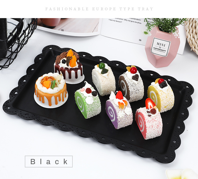 欧式塑料果盘慕斯餐盘托盘长方形饼盘西点甜品塑料盘放杯子小吃盘详情11