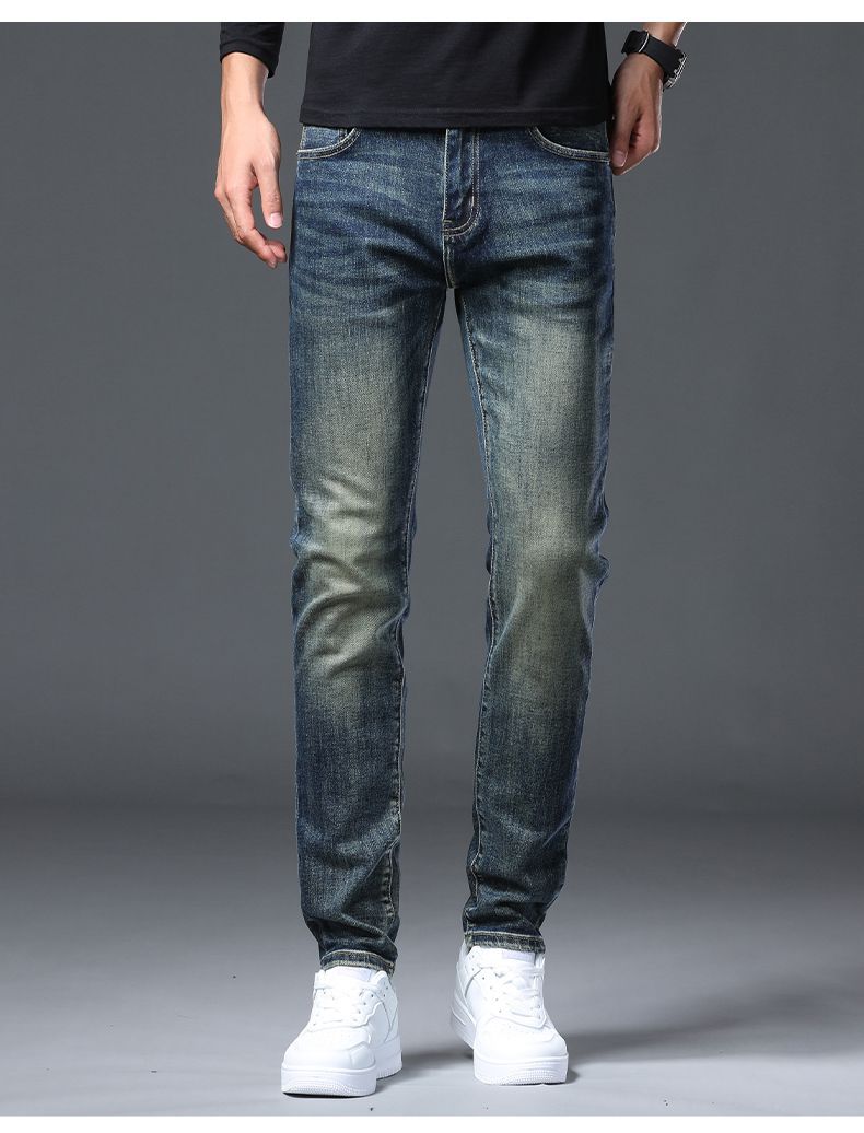 2025年秋冬季新款浅蓝色高端牛仔裤男士秋季修身百搭潮牌休闲长裤详情11