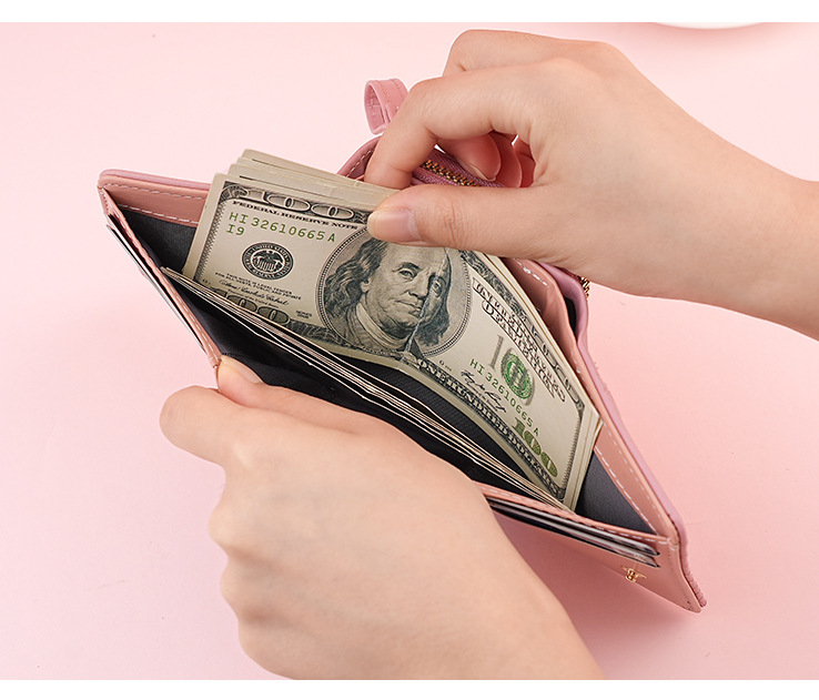 女士钱包teayy暖色系短款多功能零钱包拉链按扣小卡包钱夹 钱包女详情8