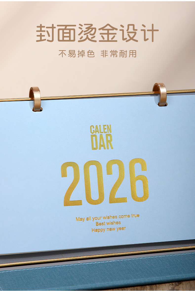 Zhouzhou Calendar 2026 Year of the Horse Desk Calendar: Simple and Modern Large Grid Office note-taking Desk calendar, Advertising Customized Gift Box style pic 12