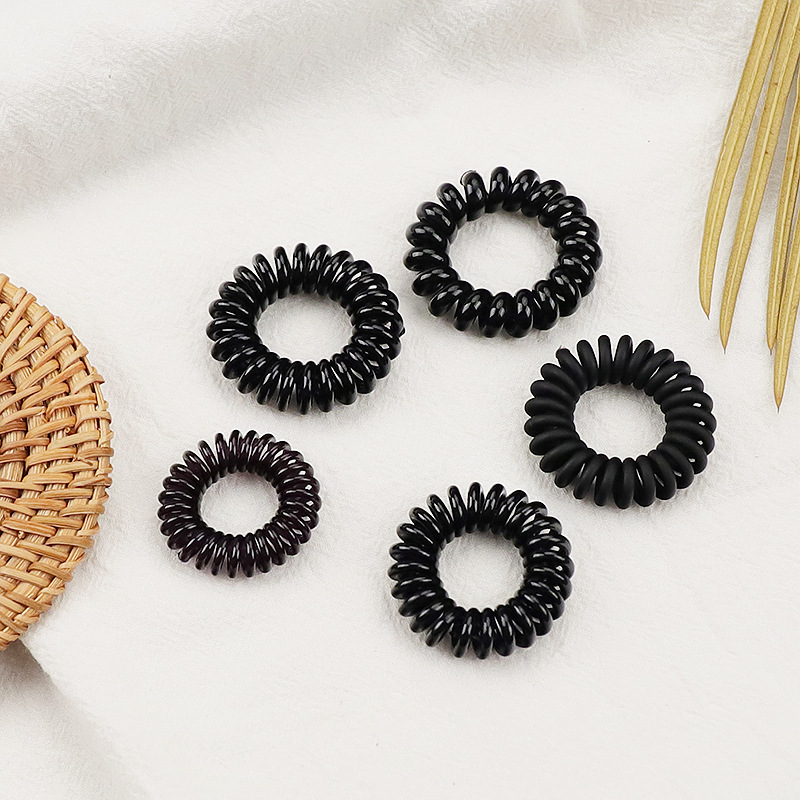 Japanese and Korean telephone line hair ties, seamless black, large and small phone lines, hair ties, rubber bands, hair ties, thin styles pic 4