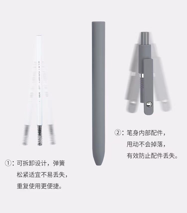 跨境赞仕012领航莫兰迪复古色按动中性笔学生办公磨砂低重心黑芯详情15