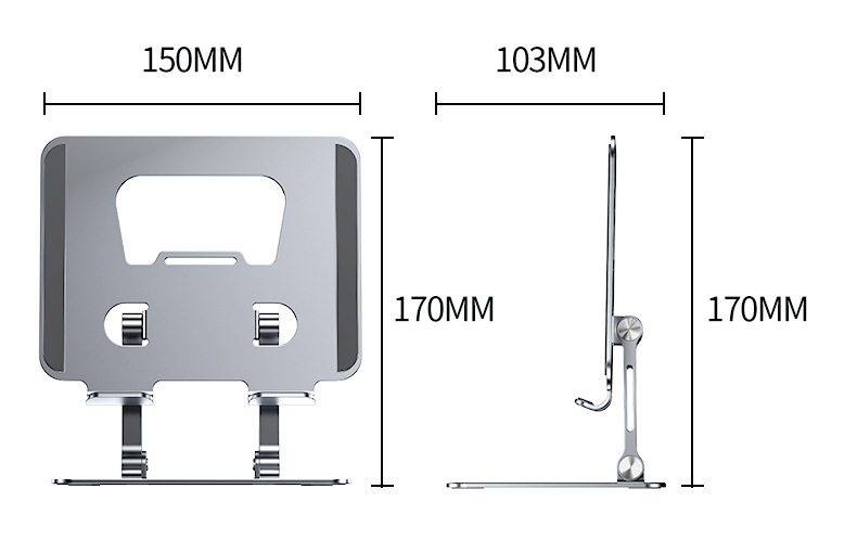 Wholesale flat plate stand desktop aluminum alloy 360-degree rotatable, foldable, adjustable, height-adjustable, hollowed-out heat dissipation, strong heat dissipation pic 16