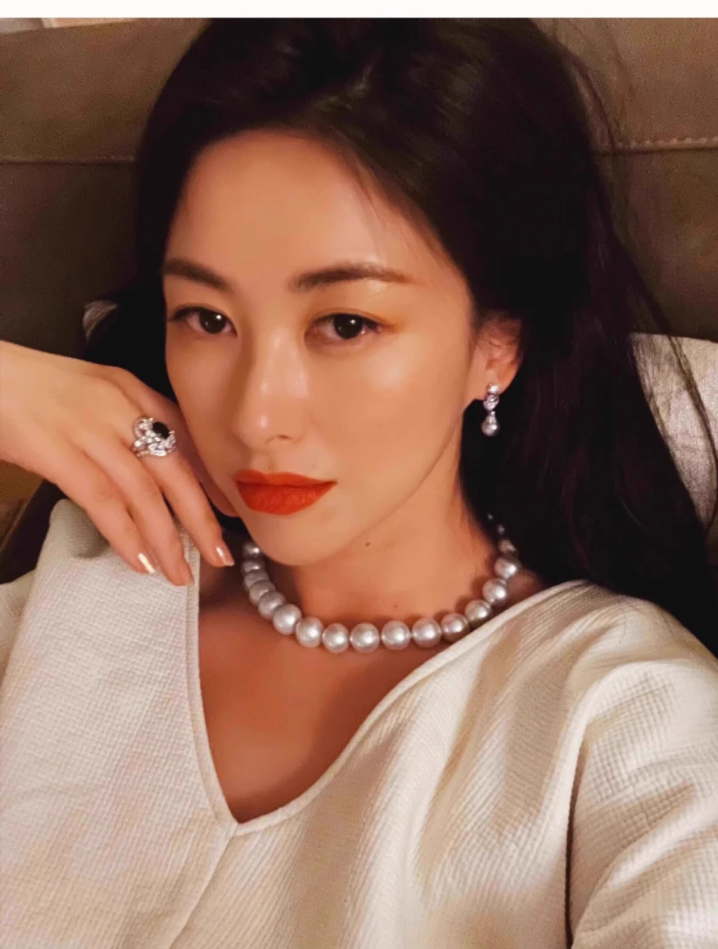 天然澳母贝珍珠项链925银元宝扣强光高品质贝珠澳白项链工厂批发详情27