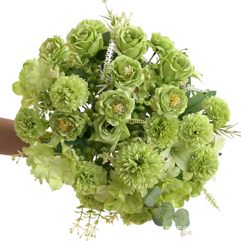 北欧仿真小玫瑰牡丹人造花家居装饰婚庆花墙洋甘菊花束详情23