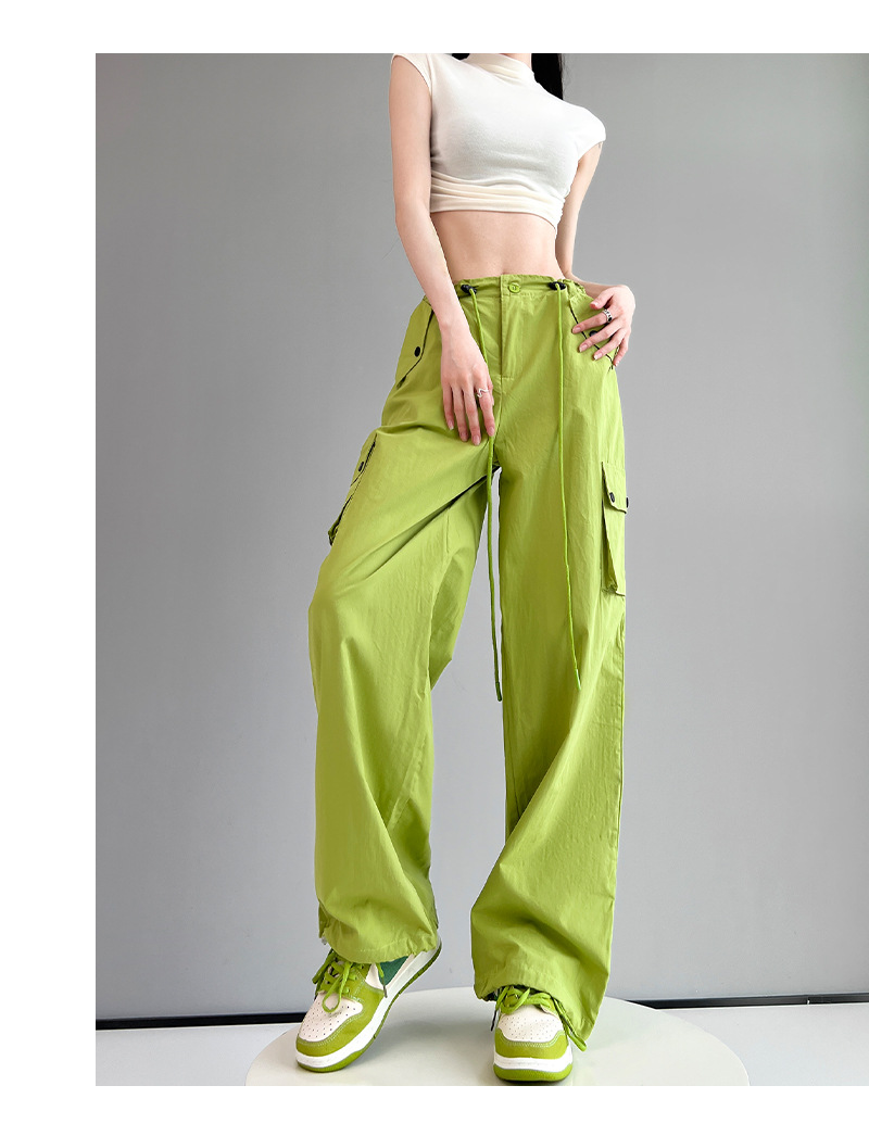 美式复古粉色高腰直筒工装裤女2023夏季辣妹新款休闲高街薄款裤子详情16