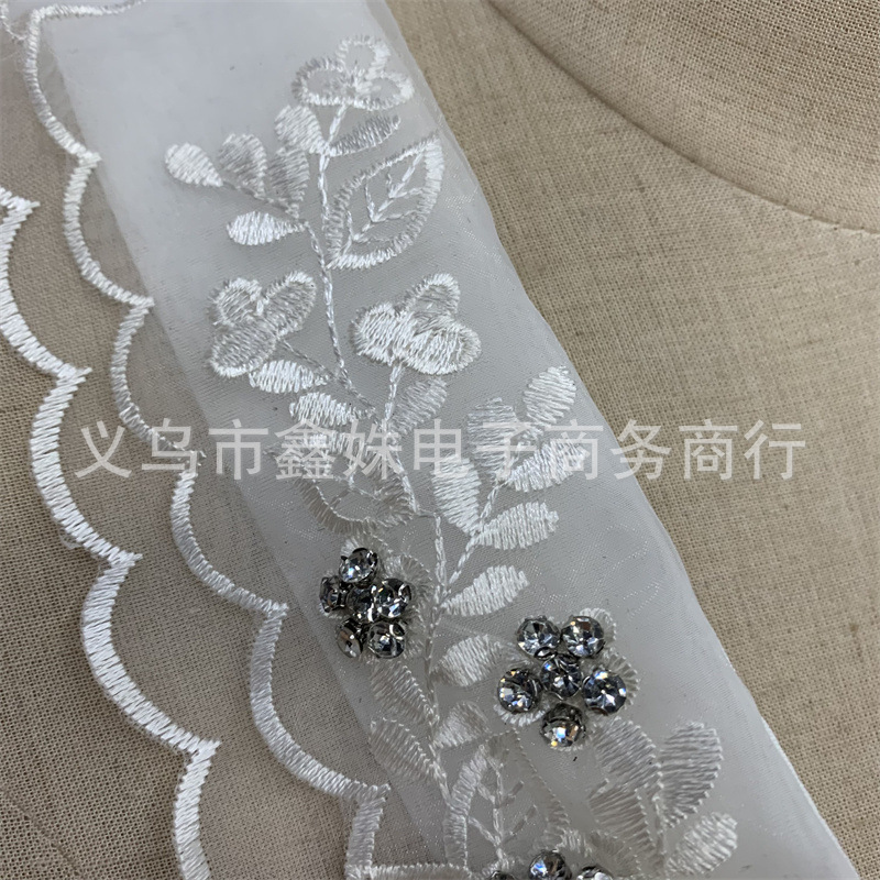 镶钻假领百搭衬衫刺绣女装童装服装辅料搭配详情3