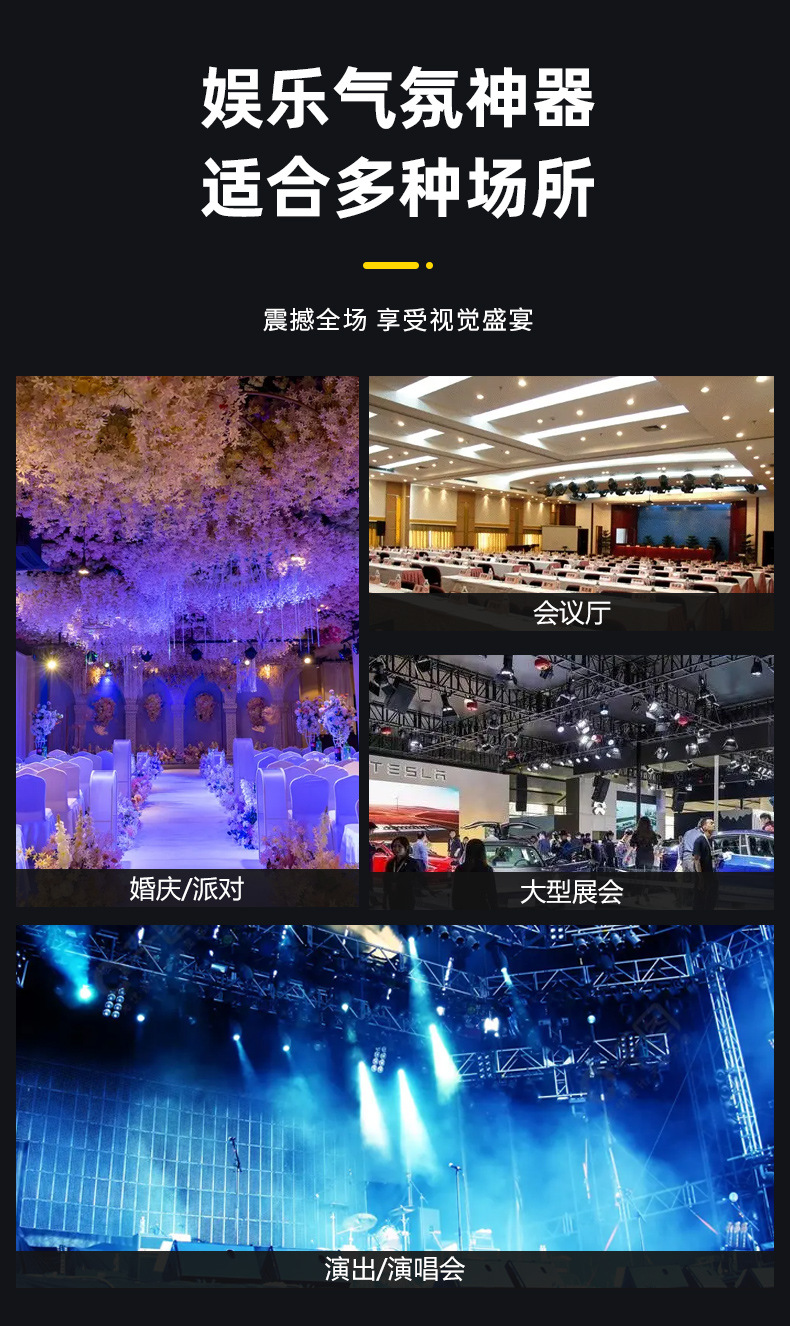 文景舞台四眼cob面光灯直播婚庆礼堂剧院观众会议舞蹈室补光帕灯详情4