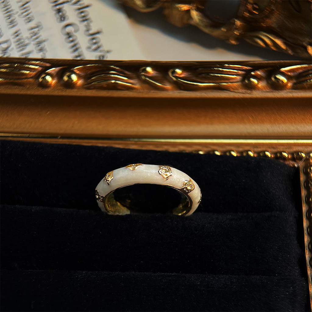 Court Night Banquet ~vintage Mid-style enamel drop glaze ring, retro artistic index finger ring, niche light luxury jewelry pic 51