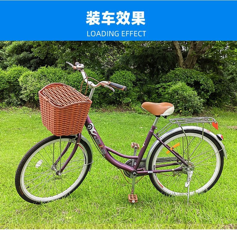 通勤自行车编织车筐电动车公路车车篓通用骑行配件车篮子加厚前筐详情9