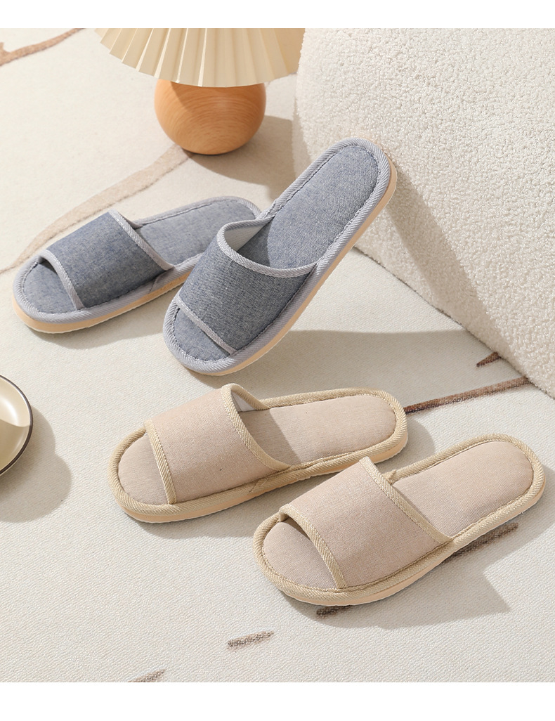 民宿拖鞋亚麻酒店宾馆一次性拖鞋美容院居家外贸男用加厚防滑批发详情22